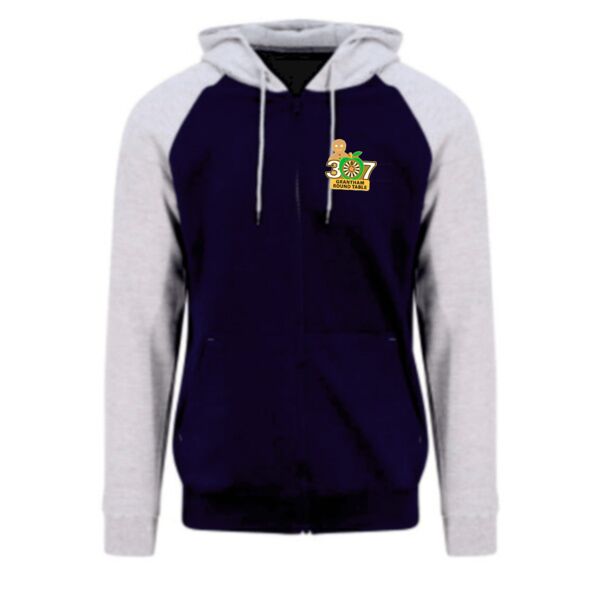 Grantham Round Table Baseball Zip Hoody Thumbnail